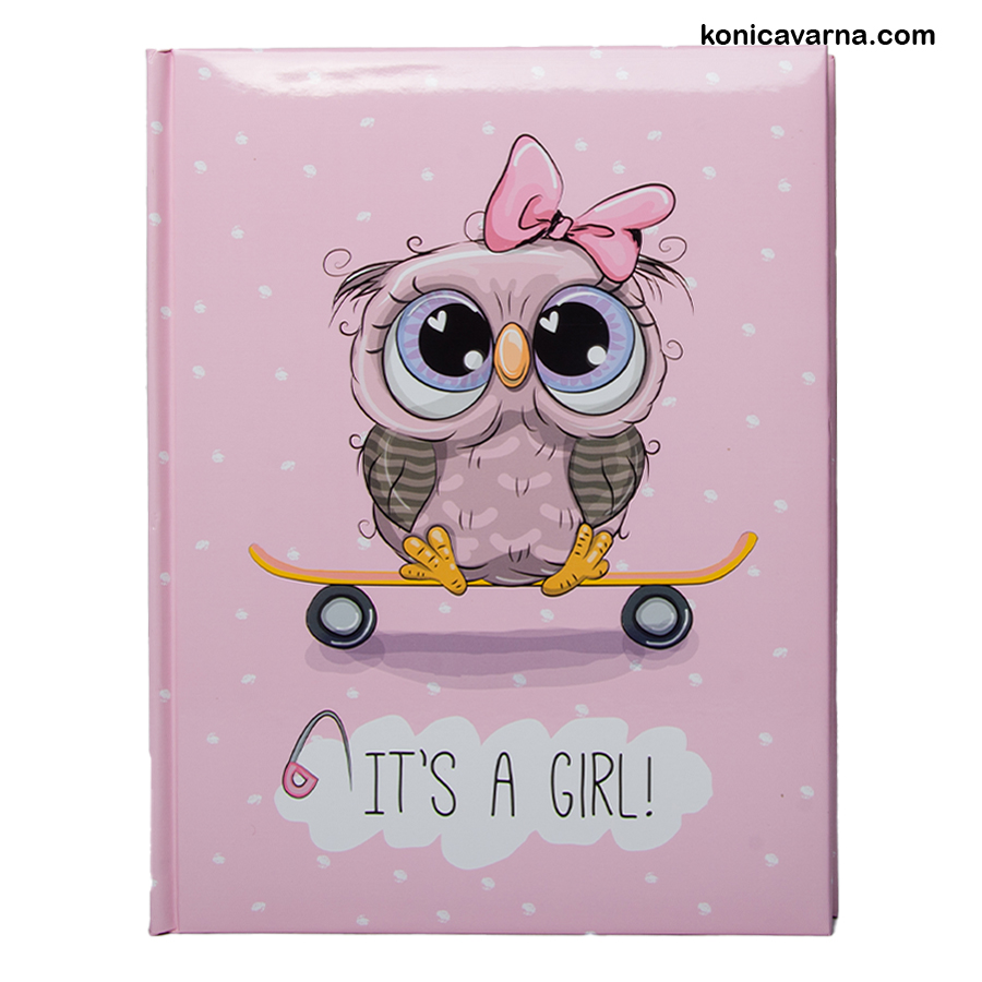 Албум бухалче its a girl розов