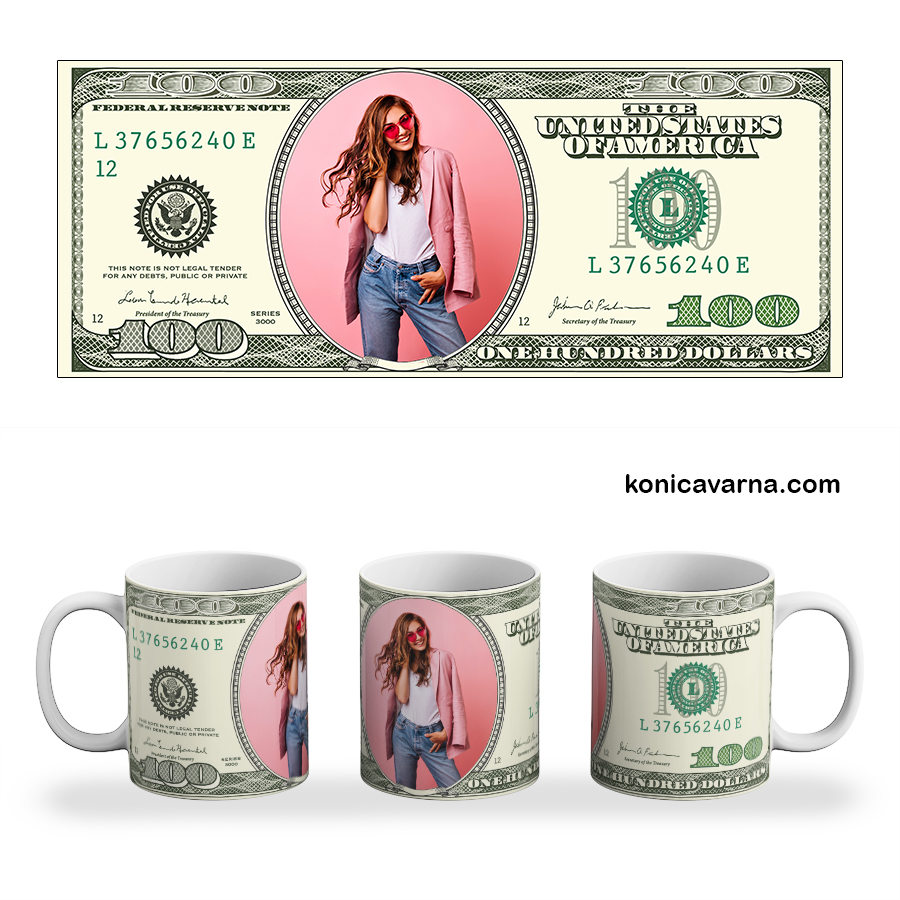 Чаша 100 dollars със снимка