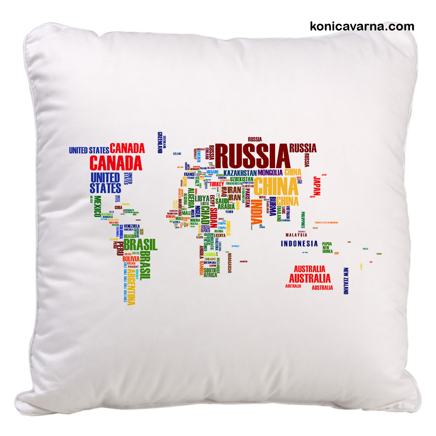 Възглавничка карта на света
