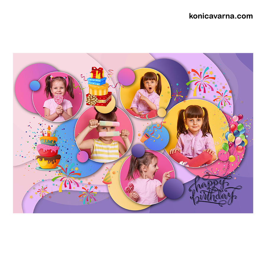 Колаж готов дизайн Happy Birthday 