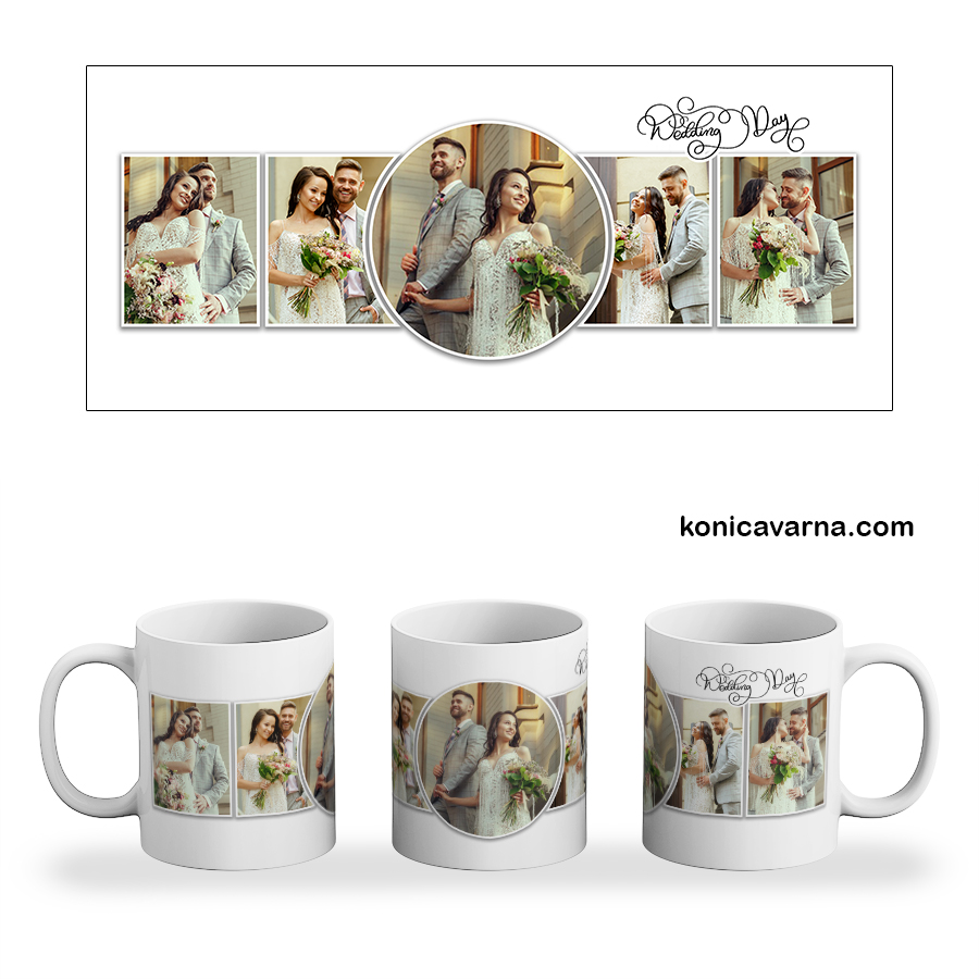 Чаша готов дизайн Wedding day със снимки