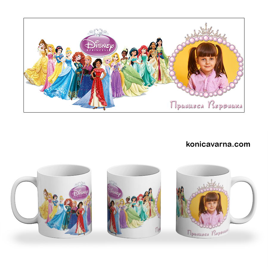 Чаша готов дизайн Disney Princess със снимка