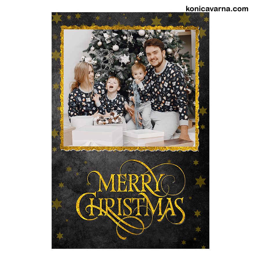 Картичка Merry Christmas - 5бр