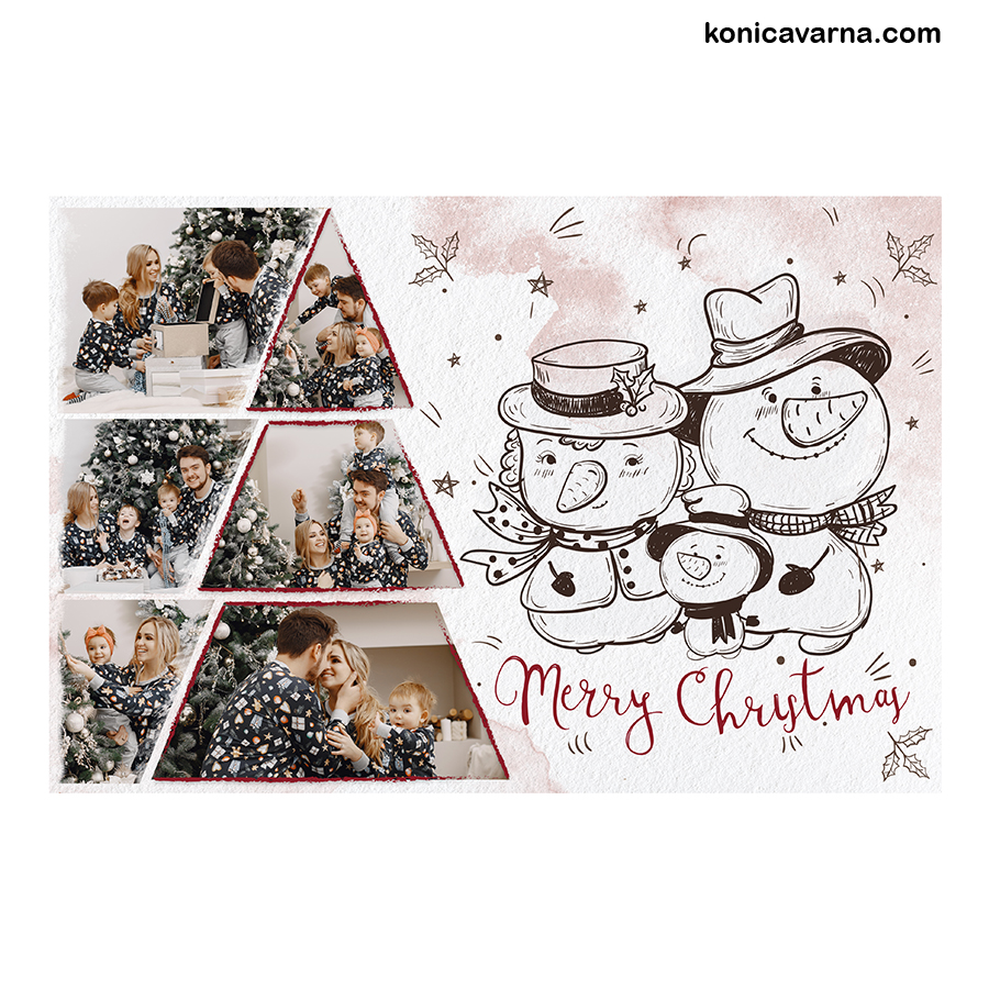 Колаж готов дизайн Снежковци Merry Christmas