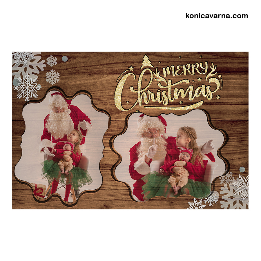 Картичка Merry Christmas за 5бр