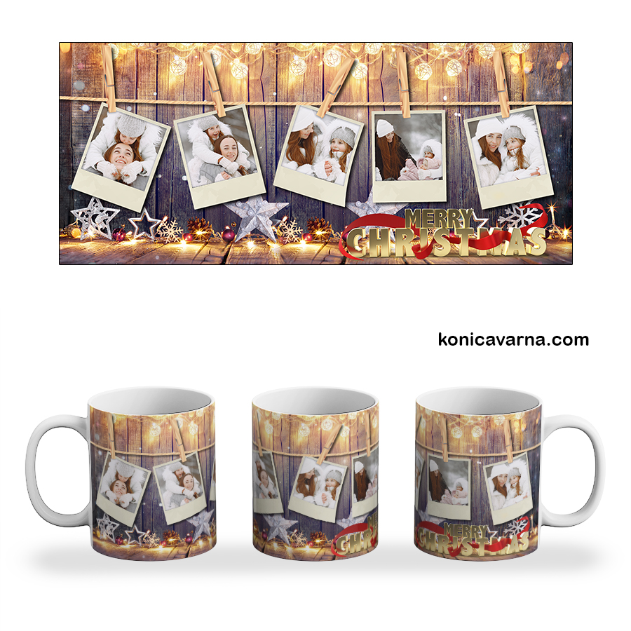 Чаша готов дизайн Merry Christmas със снимки