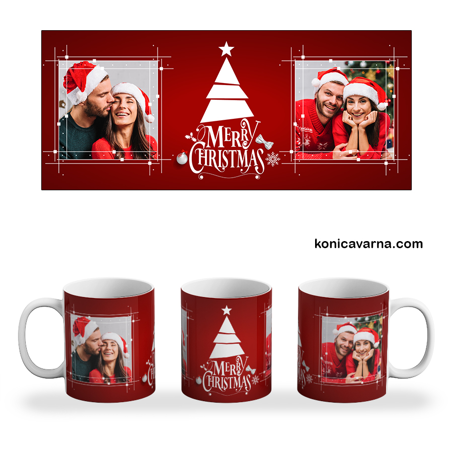 Чаша готов дизайн Merry Christmas със снимки
