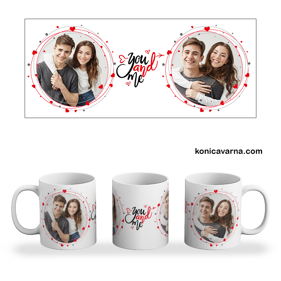 Чаша готов дизайн You and Me със снимки